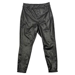 Sanctuary Black Faux Leather Pants Pull On Skinny Stretch 1X‎ Plus Size